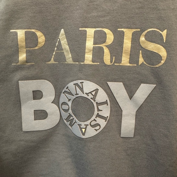 Monnalisa Light Blue / Grey Paris Boy Sweatshirt Size 6 and 8 - Picture 2 of 6